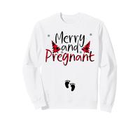 Merry And Pregnant Xmas Pregnancy Announcement Christmas Sweatshirt