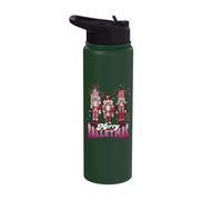 Merry Balletmas Nutcracker Christmas Ballerian Ballet Stainless Steel Insulated Water Bottle