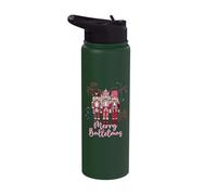 Merry Balletmas Nutcracker Christmas Ballerian Ballet Stainless Steel Insulated Water Bottle