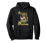 'Merry Bookmas' Victorian Christmas Mice Bibliophile Gift Pullover Hoodie