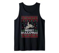 Merry BRAAAPmas Ugly Christmas Sweater Funny Snowmobile Ride Tank Top