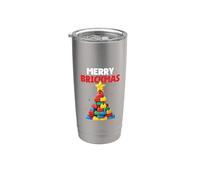 Merry Brickmas Block Building Builder Brick Master Christmas Stainless Steel Insulated Tumbler