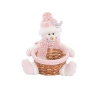 Merry & Bright Decorative Fruit Basket Perfectly Crafted To Hold All Of Your Favorite Holiday Treats In Style (Snowman)