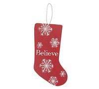 Merry & Bright Red Stocking Plaque 'Believe' - Christmas Decorations