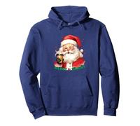 Merry & Bright Vintage Santa Drinking Coffee X-mas Favorite Pullover Hoodie