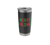 Merry Buildmas Funny Construction Worker Christmas Saying Stainless Steel Insulated Tumbler