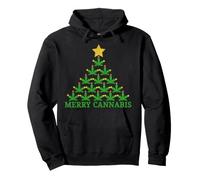 Merry Canna unny Weed Xmas Tree Ugly Christmas Sweater Pullover Hoodie