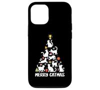 Merry Catmas Cat Christmas Tree Santa Hat Pet Cat Lover Xmas Case for iPhone 12/12 Pro