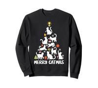 Merry Catmas Cat Christmas Tree Santa Hat Pet Cat Lover Xmas Sweatshirt