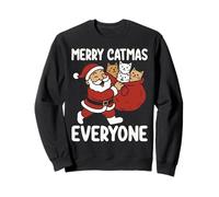 Merry catmas everyone, Christmas cat pun Santa Claus Sweatshirt