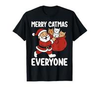 Merry Catmas Everyone, Christmas cat Pun Santa Claus T-Shirt