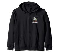 Merry Catmas Funny Bicycle Cat Christmas Zip Hoodie