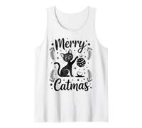 Merry Catmas Funny Cat Mom Dad Christmas Tank Top