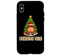 Merry Cheekmas Vibes Christmas Shirt Cute Santa Xmas Holiday Case for iPhone X/XS