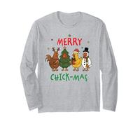 Merry Chick-mas Funny Christmas Chicken Farm Animal Holiday Long Sleeve T-Shirt