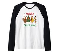 Merry Chick-mas Funny Christmas Chicken Farm Animal Holiday Raglan Baseball Tee