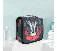 Merry Chirstmas Beauty Deer Hanging Foldable Toiletry Cosmetic Bag Makeup Travel Organizer Bags Case for Women Girls Bathroom