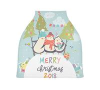 Merry Chirstmas Penguin Stretchy Baby Car Seat Cover,Canopy Nursing Covers,Soft Breathable Windproof Scarf Changepad for Winter Infant Breastfeeding Boys
