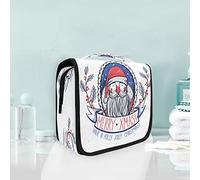 Merry Chirstmas Sea Lion Hanging Foldable Toiletry Cosmetic Bag Makeup Travel Organizer Bags Case for Women Girls Bathroom