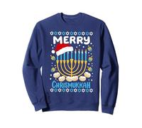 Merry Chrismukkah Funny Christmas Hanukkah Menorah Men Women Sweatshirt
