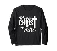 Merry Christ-Mas Christian Jesus Christmas Nativity Scene Long Sleeve T-Shirt