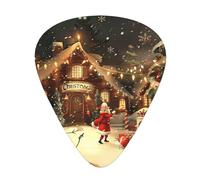 Merry Christmas 1 Print Guitar Picks 12-Pack - Assorted Thickness Picks (0.46 mm, 0.71 mm, 0.96 mm) with Storage Box & Assorted Unique Design for Acoustic, Electric, Bass, and Ukulele Players