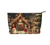 Merry Christmas 1 Printed Corduroy Makeup Bag for Travel & Daily Use, Stylish Pouch Purse Case Cosmetic Bags Organizer for Women