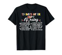 Merry Christmas 12 Days of ER Dept Nursing Emergency Room T-Shirt