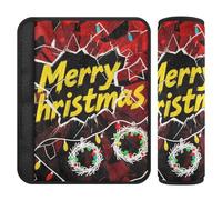 Merry Christmas 2 pcs car seat Belt Cover Stop seat Belt Cutting into Neck for Backpack Protector para cinturón de carro