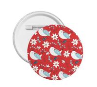 Merry Christmas 2024 Cute Santa Pattern Round Badge Metal Pins Brooches Button Pinback For Women Men