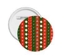 Merry Christmas 2024 Cute Santa Pattern Round Badge Metal Pins Brooches Button Pinback For Women Men