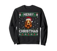 Merry Christmas 2025 Cocker Spaniel Santa Hat Ugly Xmas Sweatshirt