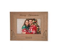 Merry Christmas 2025 Photo Frame Engraved Wooden Christmas Frame Gift For Friends Family Memories Keepsake