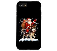 Merry Christmas 2025 Santa Riding Siberian Husky Dog Xmas Case for iPhone SE (2020) / 7/8