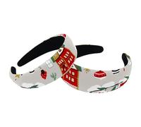 Merry Christmas-365 Hairbands for Women Girls, 2 Packs Wide Head Bands Hoops for Hair, Velvet Thick Padded Hairband Hair Band Hoops