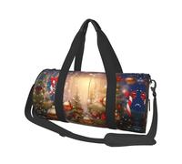 Merry Christmas-5 Duffle Bag With Shoes Compartment And Adjustable Strap,Foldable Travel Duffel Bags For Men Women,Waterproof Duffel Bags, Black, One Size