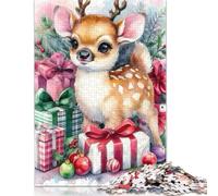 Merry Christmas 500 Piece Jigsaw Puzzle 500 Piece Jigsaw Puzzles for Adults & Families- Wooden Jigsaw Puzzles for Adults Kids Gifts 500pcs (52x38cm)