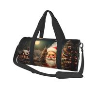 Merry Christmas-6 Duffle Bag With Shoes Compartment And Adjustable Strap,Foldable Travel Duffel Bags For Men Women,Waterproof Duffel Bags, Black, One Size