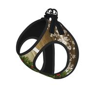 Merry Christmas 8 Print Adjustable Harness Leash Set For Cats And Dogs, Soft Breathable Kitten Puppy Mesh Vest With Reflective Design, Escape-Proof Lead For Small Pets Walking Training