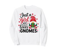 Merry Christmas A Girl Who Loves Gnomes Sweet Winter Gnome Sweatshirt