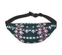 Merry Christmas Adjustable Belt Hip Bum Bag Fashion Water Resistant Hiking Waist Bag for Traveling Casual Running Hiking Cycling, Black, One Size