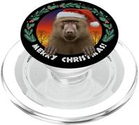 Merry Christmas African Baboon Kruger Safari Holiday Funny PopSockets PopGrip for MagSafe