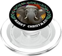 Merry Christmas African Elephant Kruger Safari Holiday Funny PopSockets PopGrip for MagSafe