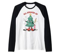 Merry Christmas All Spruced Up Coffee Drinking Tree Holiday Raglan Baseball Tee