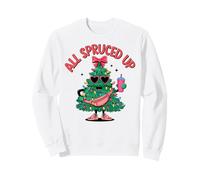 Merry Christmas All Spruced Up Coffee Drinking Tree Holiday Sweatshirt