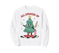 Merry Christmas All Spruced Up Coffee Drinking Tree Holiday Sweatshirt