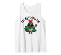 Merry Christmas All Spruced Up Coffee Drinking Tree Holiday Tank Top