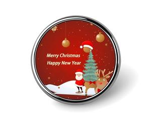 Merry Christmas And Happy New Year Brooch with Button Design, Funny Backpack Pins for Women, Personalized Brooch Pins for Men, Round Badge for Hat, Cute Badge Holders for Activity