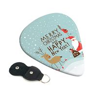 Merry Christmas And Happy New Year Set Of 6 Guitar Plectrums For Acoustic Guitar, Electric Guitar, Bass, Ukulele - Thin, Medium And Thick.