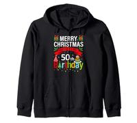 Merry Christmas And Yes It's My 50th Birthday Christmas Zip Hoodie